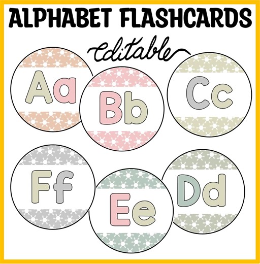 Printable Large Alphabet Flashcards, Vibrant Round Alphabet Flashcards, Calm Colors Alphabet Letters for Kids, Boho Winter Letters for Kids - Etsy Canada