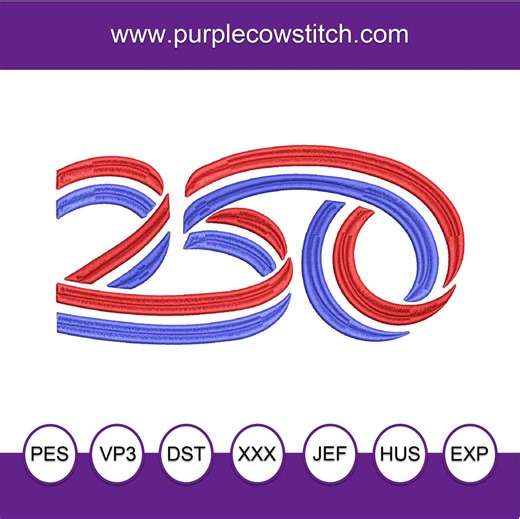 American 250 Birthday Machine Embroidery Design. Instant Download - Etsy Norway