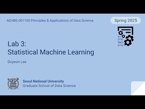 [원리와응용 2025] Lab 3. Statistical Machine Learning