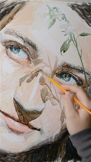 Watercolor painting of a girl on yupo paper #shorts #painting #art