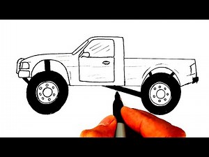 How To Draw An Off-Road Pickup Truck Easy Simple Step By Step