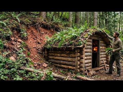 7 Days to Turn the Forest into a Home | Bushcraft, Survival