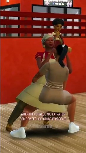 Crumplebottom at Popeyes | The Best Sims 4 Fight Animations by King Black Cinema | The Sarah O.