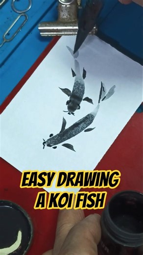 Easy Drawing a Chinese Art - Koi Fish #art #drawing #chineseart