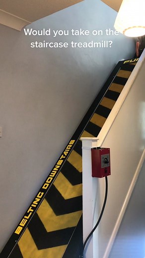 @colinfurze built me a staircase treadmill 😂😰 Would you try it?