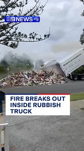 45K views · 82 reactions | A rubbish truck was forced to dump its load on a Gold Coast street after a fire broke out among the refuse. Fire crews rushed to extinguish the blaze - see more TONIGHT in #9News at 5.30pm. | 9 News Gold Coast | Facebook
