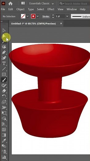 3D Red Object Design in Illustrator | Easy Tutorial #shorts 🔴
