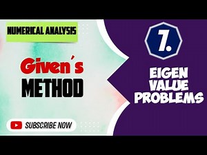 Given's Method | Numerical Analysis | Eigen Value Problems | BSc/Ba Maths