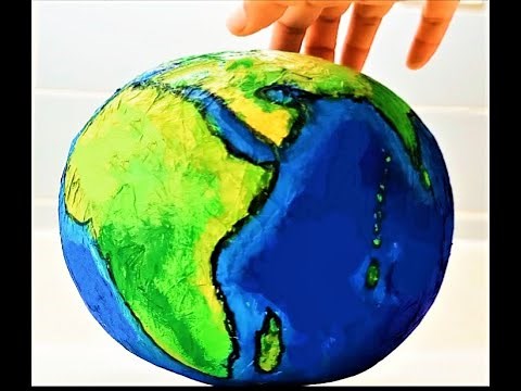 How to make Earth or Globe (using balloon and paper for school project)#modelofgloabe#modelofearth