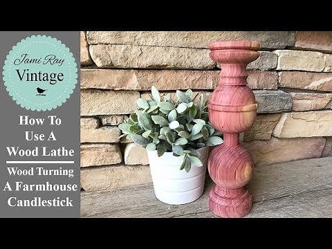 Wood Turning For Beginners | Farmhouse Candlestick | Harbor Freight Lathe