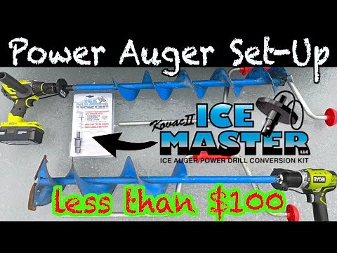 How to Set Up & Use Power Ice Auger Hand Drill | Kovac Ice Master | Mora | Ryobi | CHEAP