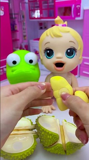 Satisfying With Unboxing Doll Eating Set Toys, ASMR Video #shorts