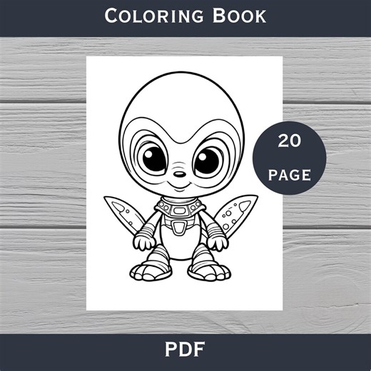 Alien Coloring Pages Printable PDF | 20 Space Kids Activity Sheets - Etsy