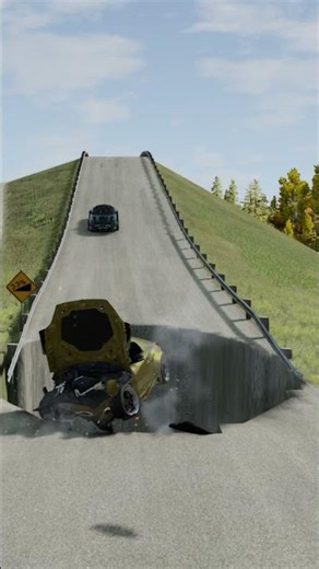 Cars & Van vs Massive Pit - BeamNG.Drive
