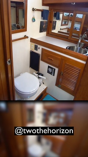 8K views · 101 reactions | Spacious Bathroom on a 42ft Sailboat Home Connect with them on social media: https://www.instagram.com/twothehorizon/ | Tiny Home Tours | Facebook