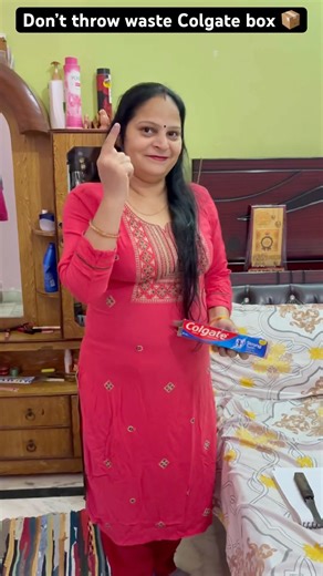 Best trick to reuse waste Colgate box instead of throwing use this trick🤯☺️❤️#shorts #viral #diy