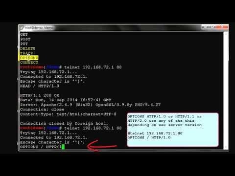 Web HTTP method using telnet