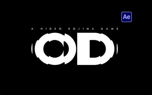 【AE教程】细节满满！小岛秀夫OD动态logo动画来了，纯AE制作，100%学会