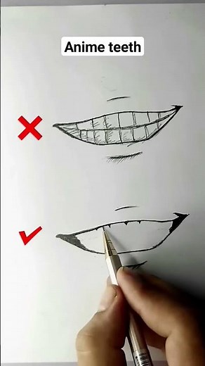How to draw anime teeth