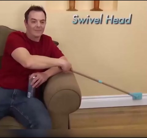 No-Bending Mop Baseboard Cleaner Tool - Long Handle With 5 Reusable Pads for Skirting Boards & Moldings