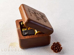 Personalized Music Box-vintage Walnut Wood Music Box-custom Music Box With Photo-music Gifts-photo Gifts-christmas Gift-choose Melody - Etsy