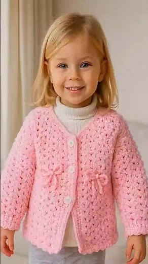 Easy and beautiful crocheted children's coat 🩷 | Check out this tutorial sample