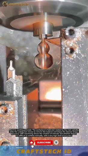 Machine working principle: The workpiece is held and rotated by the main spindle, #tech