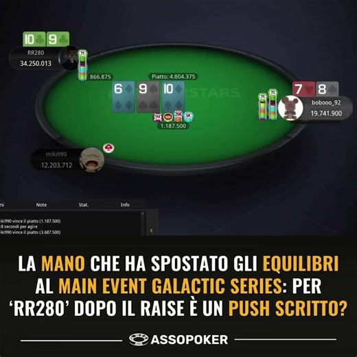 Main Event Galactic Series: spot decisivo a Tre Left!