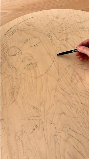 Esquisse à la pierre noire pour un portrait à l’huile · Dessin préparatoire sur panneau de bois