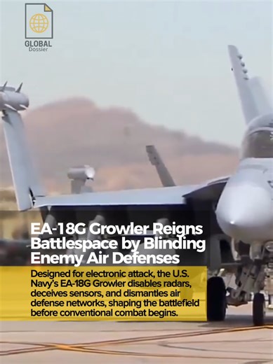 22JAN2026 • The EA-18G Growler operates as an electronic attack aircraft, jamming radars and deceiving enemy sensors in contested airspace. By crippling integrated air defense networks before missiles fly, it gives U.S. and allied forces decisive freedom to maneuver and strike. As modern warfare grows increasingly networked, the Growler’s role remains critical, though adversaries continue developing more resilient and adaptive detection systems. #UnitedStates #GlobalDossier #LIVEIncentiveProgram