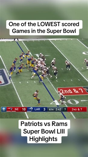 New England Patriots vs LA Rams Super Bowl LIII Game Highlights! 🏈 #superbowl #nfl #football #patriots #rams