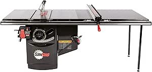 SAWSTOP 10-Inch Industrial Cabinet Saw, 5-HP, 52-Inch Industrial T-Glide Assembly (ICS51230-TGI252)