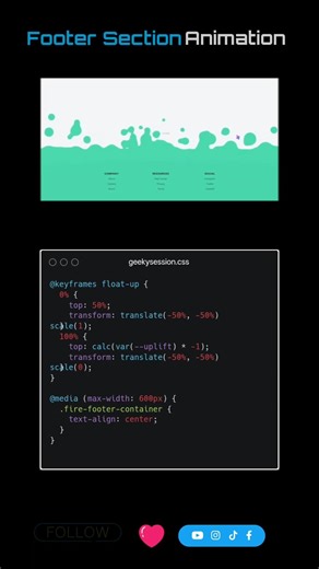 Create Fire Footer Section Animation #html #css #javascript #cssanimation #webdesign frontend