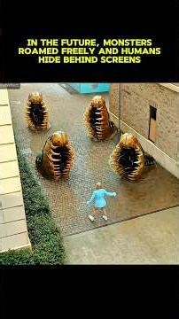 The Future Where Humans Live Behind Screens and Monsters Rule the Earth! 😱 #shorts #future