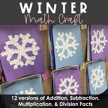 Winter Math Craft | Snowflake Activity for Addition, Subtraction, Multiplication