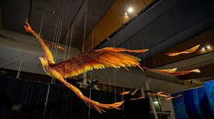 Wellington Airport unveils new terminal sculpture: the spirit bird Manu Muramura