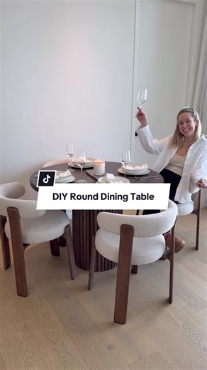 DIY Round Dining Table with Fluted Base - Easy Guide