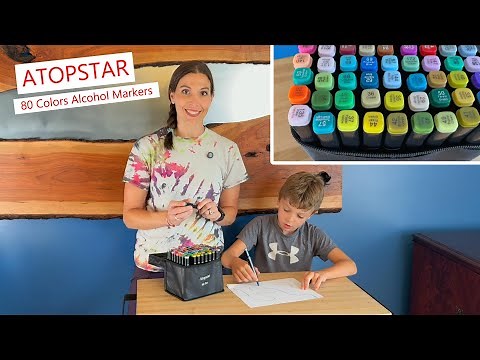 ATOPSTAR 80 Colors Alcohol Markers, dual tip with lots of colors! #markers #colors #artsupplies