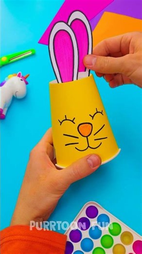 Paper Cup Magic That Every Kid Needs to Try 🐇✨ #craftsforkids #easy #diy