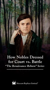 Court or combat? ⚔️ In the Renaissance, nobles knew how to turn heads and hold their ground. At court, it was all velvet, jewels, and prestige. On the battlefield? Etched steel and honor. Whether you’re dressing for a duel or a dance, we’ve got the gear to help you look the part. 👉 Shop renaissance looks now at museumreplicas.com [Renaissance Clothing, Noble Fashion, Renaissance Armor, Museum Replicas, Windlass Steelcrafts, Court Attire, Historical Clothing, Battle Armor, Reenactment Gear, Rena