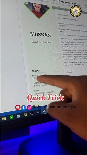 MS Word Resume Tips 💼📧📞 | Add Call & Email Icon in Resume | Tricks for Job Seekers 2025