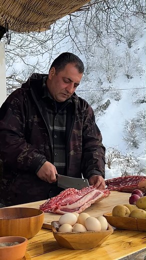 Cooking Juicy Ribs Like a Real Savage! Brutal Meat Cooking in the Wild Mountains! The best ASMR! | Wilderness Cooking