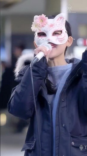 【 歌うま 】ミステリアスな狐の仮面ながら癒しの歌声！ " うに✹ " オリジナル曲「ありのままて" そのままで」日本橋路上ライブ 🎧推奨 高音質