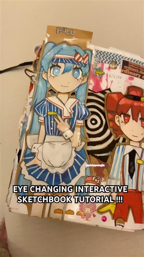 EASY INTERACTIVE EYE CHANGING DRAWING TUTORIAL!!! #art #interactiveart #enmy #sketchbook #art #fypシ