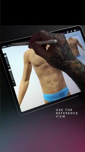 View your Procreate design in 3D and 2D Simultaneously - Tattoo Smart Model Humans Tips