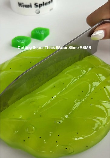 Cutting Super Thick Water Slime ASMR Experience