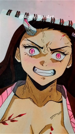 Waifu Nezuko ✨ #art #anime #demonslayer #nezuko #tanjiro #fanart #drawing #antivillianart #shorts