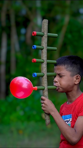 DIY Wooden Creations with Colourful Balloons Toys