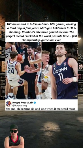 UConn's Perfect Title-Game Record Finally Cracked 🥶 #Shorts #basketball #ncaa