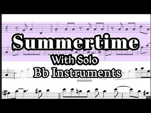 Summertime with solo Bb Instruments Sheet Music Backing Track Play Along Partitura